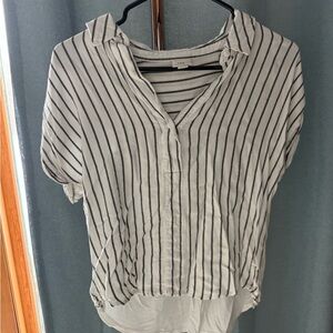 a new day Black and White Striped Button Down Shirt
